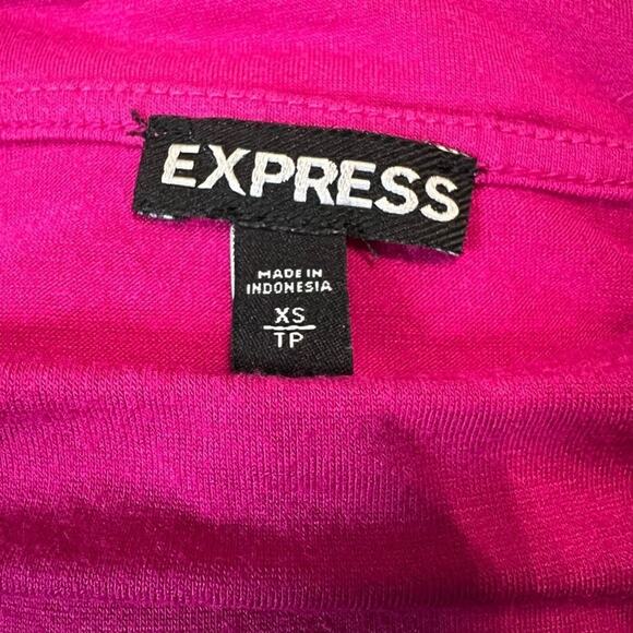 Express Dolman Ruched Hot Pink Blouse Sz XS - Picture 4 of 12